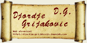 Đorđe Grijaković vizit kartica